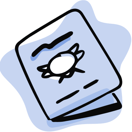 Book with medal on cover opening
