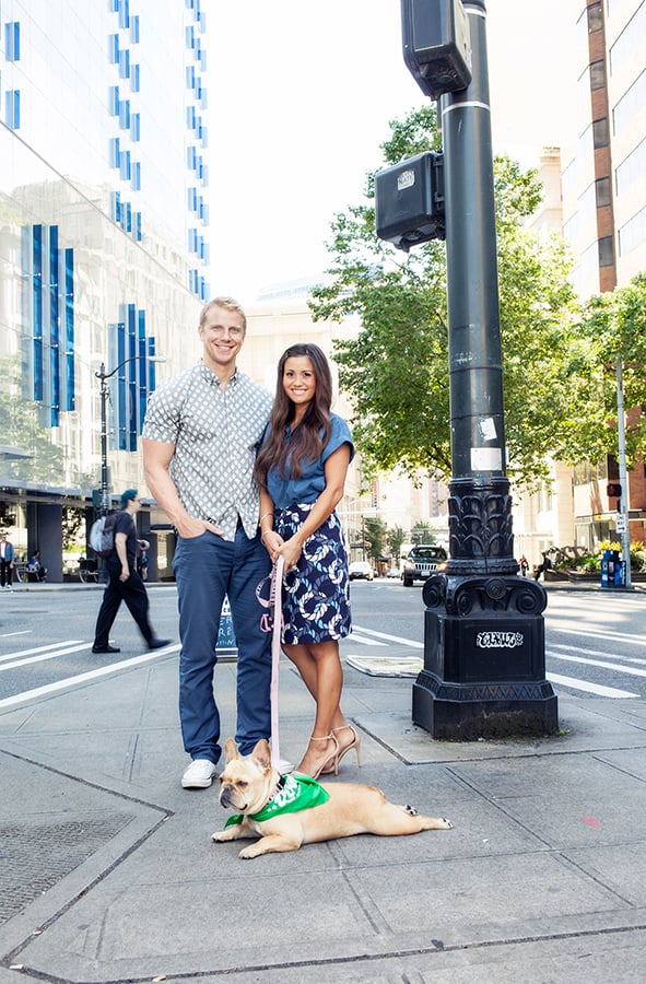 Sean Lowe and Catherine Giudici at Rover.com with Rover dogs