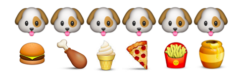 Dog emoji - no food is safe