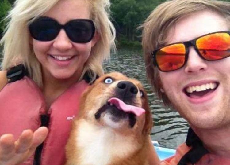 selfie photobomb dog boat