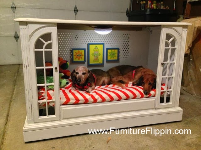 tv console upcycled dog bed furniture flippin