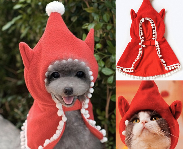 elf on the shelf pet holiday costume cape