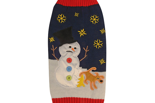 yellow snow christmas holiday dog sweater
