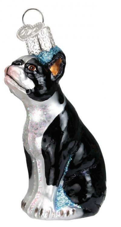 Boston Terrier Glass Ornament Boston Terrier Glass Ornament