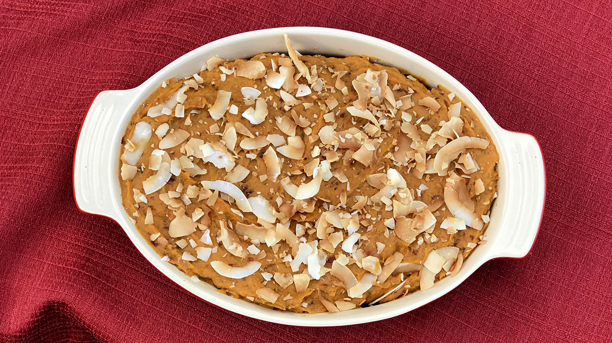 sweet potato casserole for dogs is a great Thanksgiving dog treat recipe 