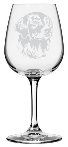 Golden Retriever wine glass