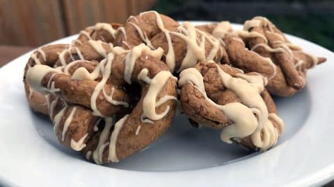 hard pretzels with peanut butter drizzle for dogs recipe HERO