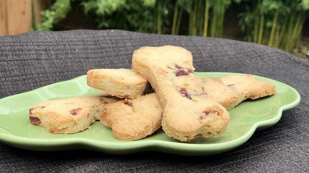 toasted coconut cranberry shortbread for dogs