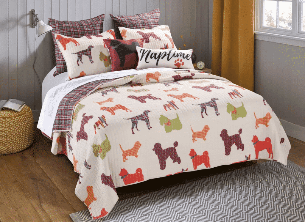 Sleepwish 3D Puppy California King Size Bedding Fitted Sheet Boston Terrier Dog Pattern Printed on White Cute Animal Bed Cover for Kids Teens Boys Girls 