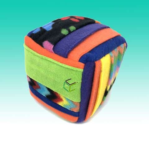 Ruffle Snuffle colorful cube puzzle toy