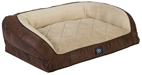 Serta couch dog bed in brown and cream