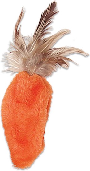 plush carrot with feathers on end