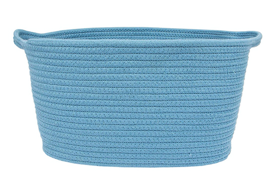 light blue cotton rope toy bin
