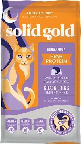 Solid Gold high-protein formula cat food for weight gain