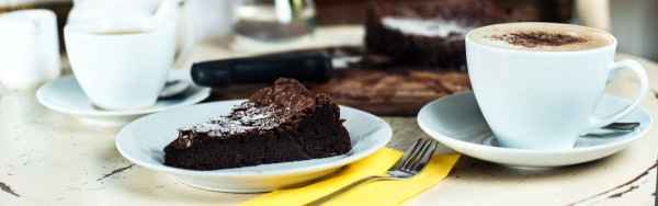 Chocolate cake slice from Manna House Bakery