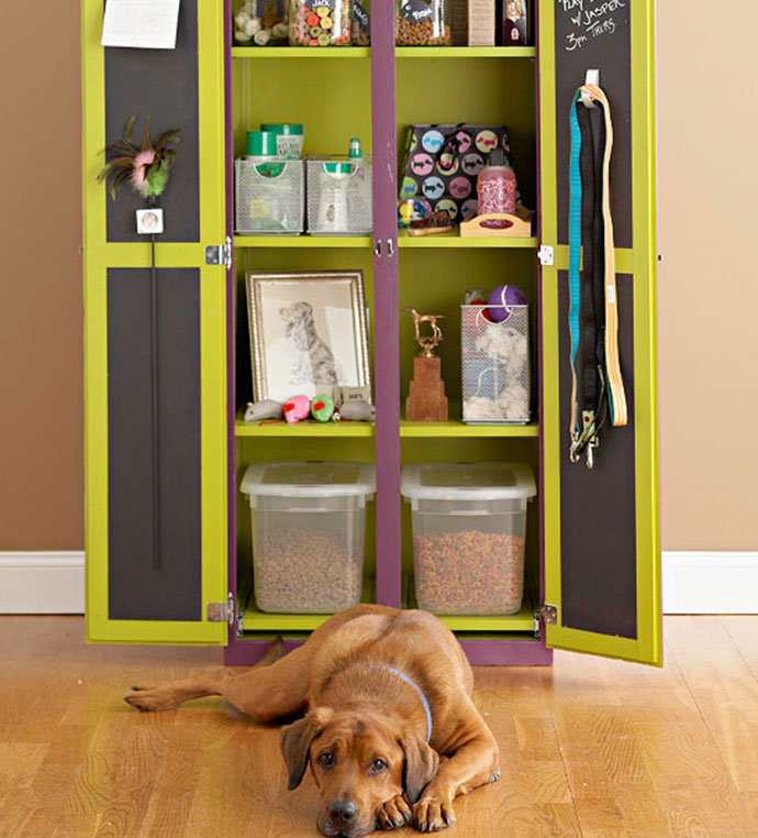 manualidades creativas para perros - un armario para guardar todos los accesorios de tu peludo