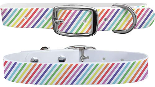 Gay Pride rainbow designer buckle dog collar with leash set option