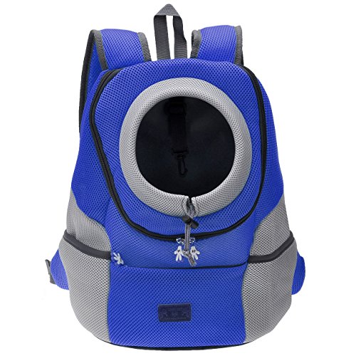 Blue Mogoko cat backpack with peephole