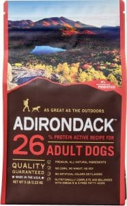 bag of Adirondack dog food