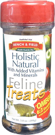 bottle of Bench & Field treats
