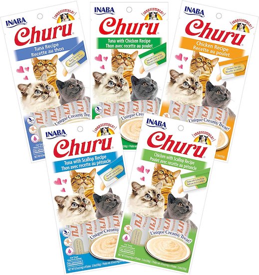 variety packs of Inaba Churu lickable food