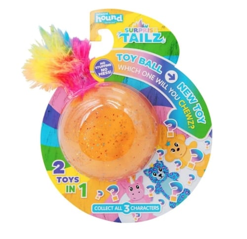 Surprise Tailz dog toy in colorful packaging