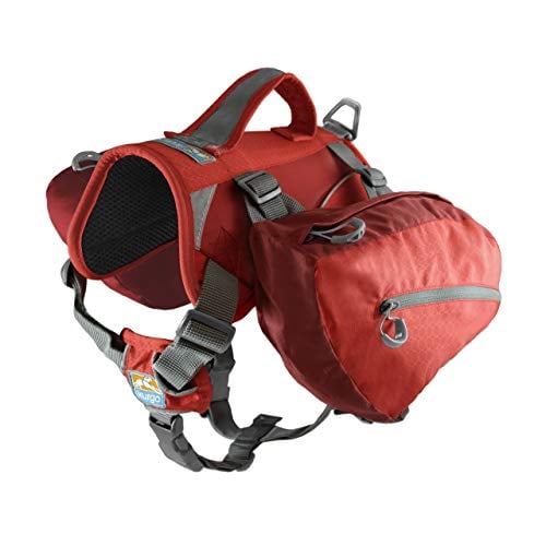 red-orange backpack for dogs walking
