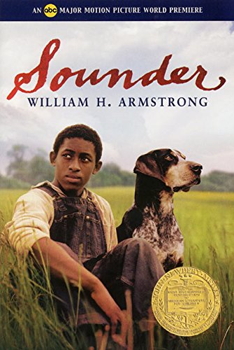 "Sounder" book cover with boy and dog