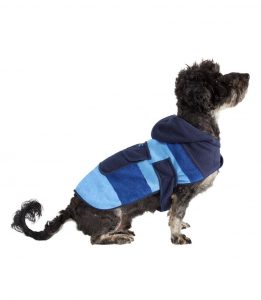 L.L. Bean blue-striped fleece dog vest
