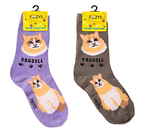 gift sock set (purple and brown) for Ragdoll cat lovers