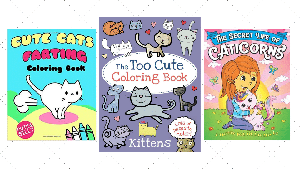 three coloring book covers