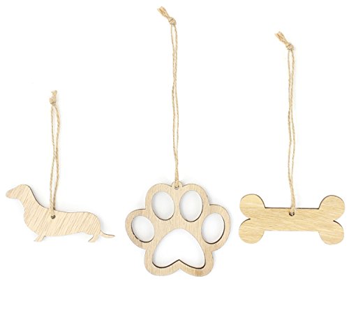 Wooden Dachshund-shaped ornaments