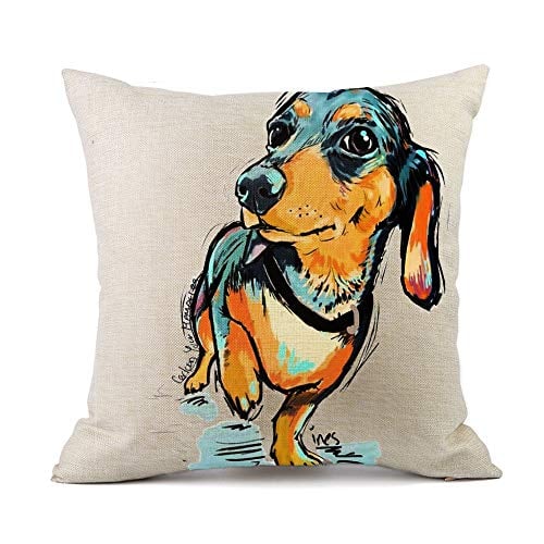 18x18 Dogs 365 Dachshund Pocket Dog Lover Gifts Throw Pillow Multicolor
