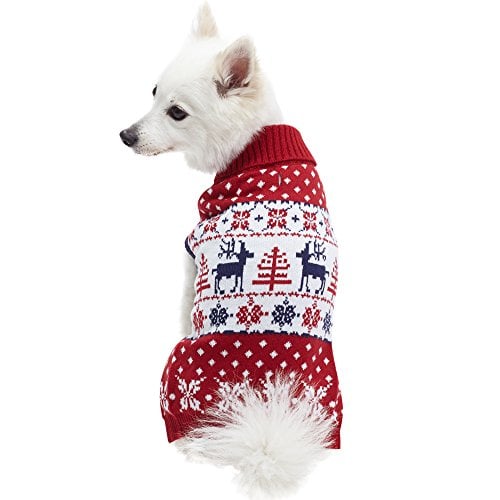 Dog Christmas Jumper Red and White