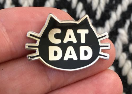 enamel cat dad pin gift