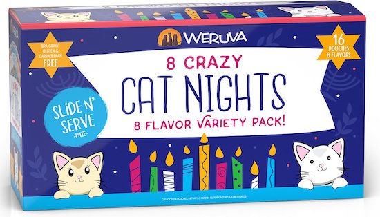 Weruva Hanukkah-themed cat food variety gift pack