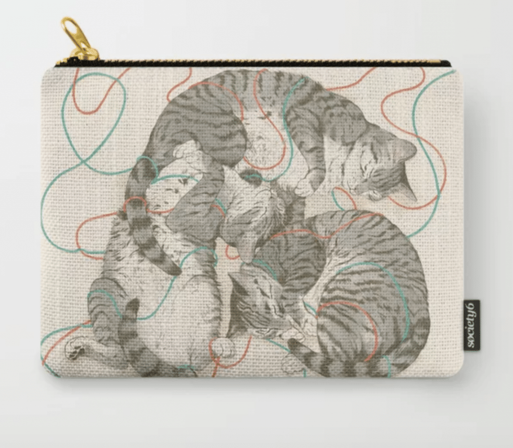 gray tabbies design carry all zip pouch