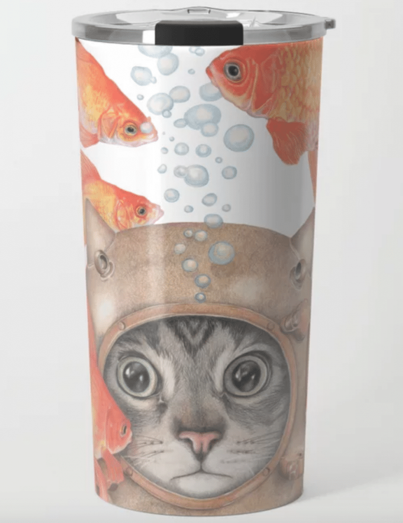 scuba tabby travel mug