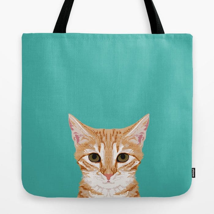 teal tote bag