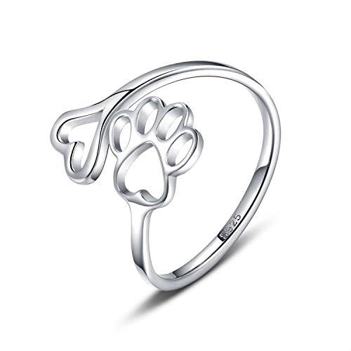 paw print heart ring gift for dog lovers