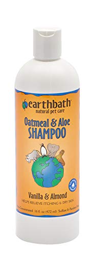 Bottle of Earthbath oatmeal and aloe shampoo