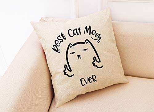 "Best Cat Mom Ever" throw pillow