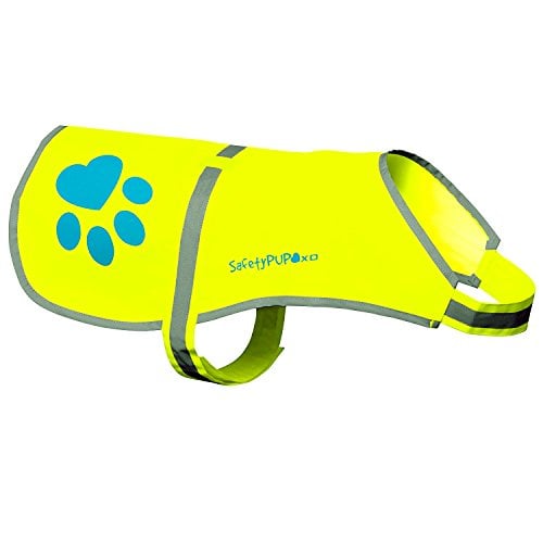fluorescent yellow safety pup reflective dog vest