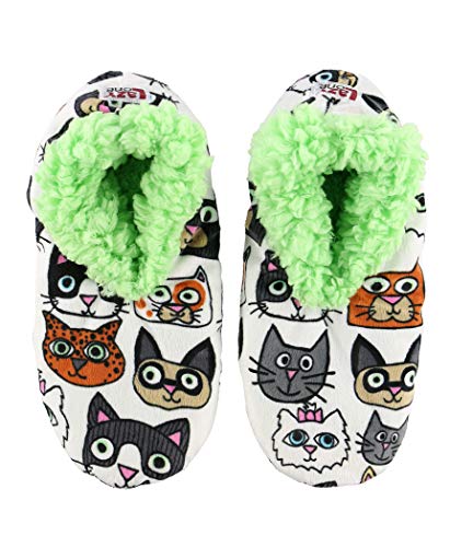 slippers with cat cartoon faces printed all over