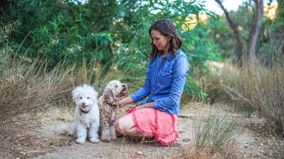 Nicole Ellis with her dogs