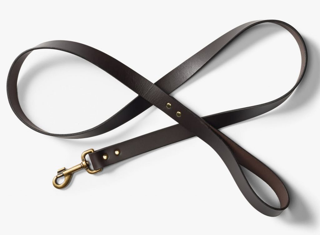 Filson brown leather dog leash