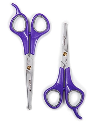Hertzko grooming scissors set with purple handles