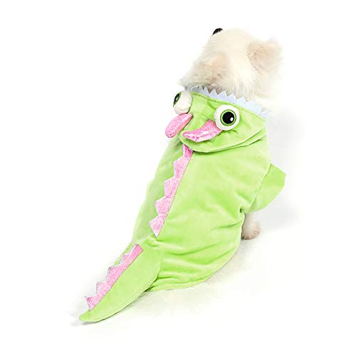 green and pink dragon dog costume