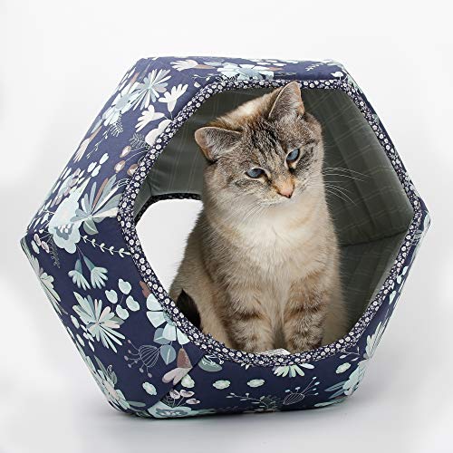 cat in fabric cat cave