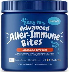 Zesty Paws Aller-Immune Bites senior dog supplement